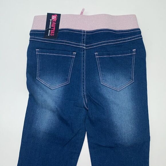🔥BEAUTEES GIRLS JEANS KIDS SIZE 5 pull on New - Picture 4 of 4